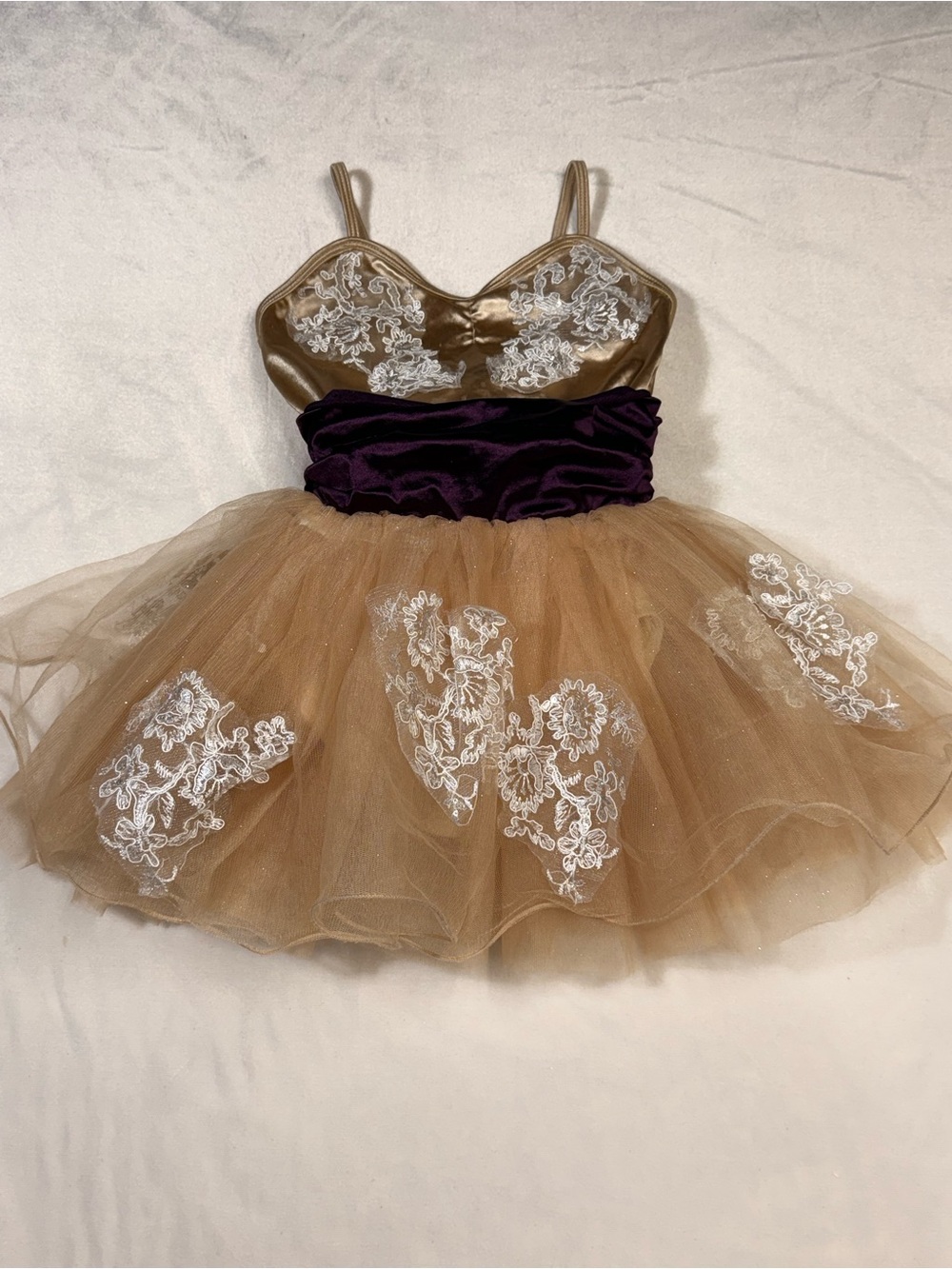Weissman Gold and Purple Tulle Dance Costume
